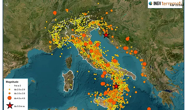 İtalya'da 2023 yılında 16.000'den fazla deprem kaydedildi