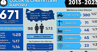İSİG MECLİSİ 'ÇOCUK İŞ CİNAYETLERİ RAPORU'NU YAYIMLADI