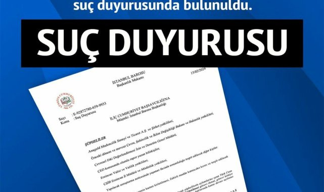 İstanbul Barosu Anagold Madencilik ve Murat Kurum Hakkında Suç Duyurusunda Bulundu