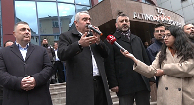 HAK-İŞ'E BAĞLI HİZMET İŞ SENDİKASI ÜYESİ ALTINDAĞ BELEDİYESİ ÇALIŞANLARINDAN PROTESTO