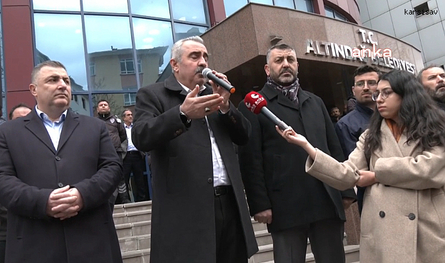 HAK-İŞ'E BAĞLI HİZMET İŞ SENDİKASI ÜYESİ ALTINDAĞ BELEDİYESİ ÇALIŞANLARINDAN PROTESTO