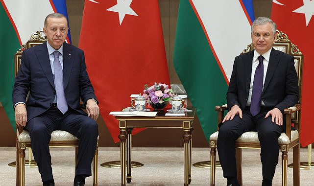 CUMHURBAŞKANI ERDOĞAN, ÖZBEKİSTAN CUMHURBAŞKANI MİRZİYOYEV İLE GÖRÜŞTÜ