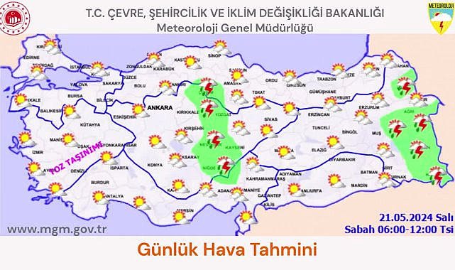 Meteoroloji'den 5 il için kuvvetli, 13 il için gök gürültülü sağanak yağış uyarısı