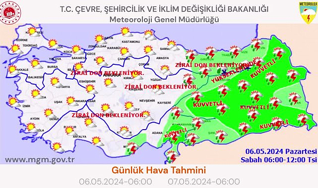 METEOROLOJİ'DEN ZİRAİ DON UYARISI
