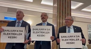 TBMM'de milletvekilleri Şanlıurfa'da yaşanan elektrik kesintilerini protesto: "Enerjiye erişim bir insan hakkıdır. Şanlıurfa'da insan hakları ihlal ediliyor"