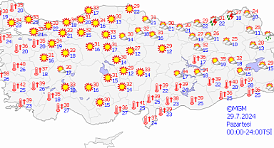 Meteoroloji'den üç il için yerel sağanak yağış uyarısı