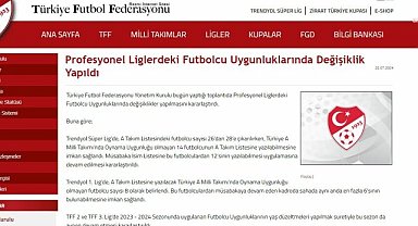 TFF'den açıklama: Yabancı oyuncu sayısı 14'e çıkarıldı