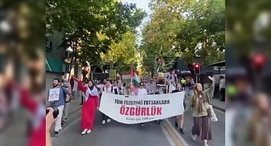 İstanbul'da bir grup, İsrail Konsolosluğu'na yürüdü 