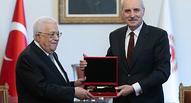 TBMM Başkanı Kurtulmuş, Filistin Devlet Başkanı Abbas'ı ağırladı 