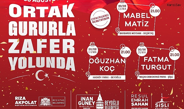 Zafer Bayramı'nda 3 belediyeden ortak kutlama