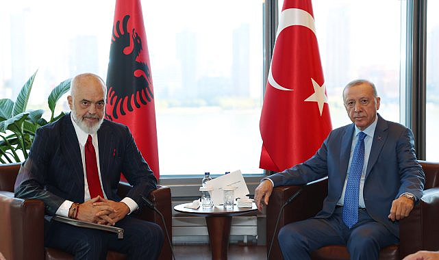 Cumhurbaşkanı Erdoğan, New York'ta Arnavutluk Başbakanı Rama'yı kabul etti