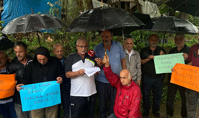 Trabzon'un Balaban halkı, mahallerinde yapılacak 'İçme Suyu İsale Hattı Projesine' tepki gösterdi