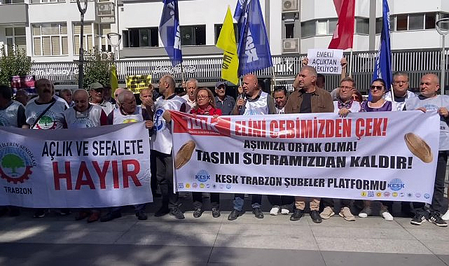 Trabzon'da KESK ve Tüm Emekliler Sendikası TÜİK'i protesto etti