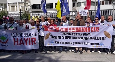Trabzon'da KESK ve Tüm Emekliler Sendikası TÜİK'i protesto etti