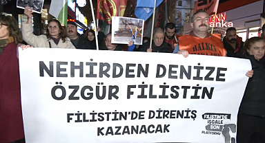 Ankara'da Filistin'e destek yürüyüşü