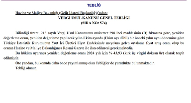 Yeniden değerleme oranı yüzde 43,93 oldu. Yeni yılda vergi, harç ve cezalar arttı