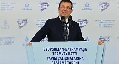 İBB'nin Eyüpsultan - Bayrampaşa Tramvay Hattı'nın yapımı sürüyor