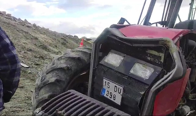 Burdur'da devrilen traktörün altında kalan 61 yaşındaki çiftçi hayatını kaybetti