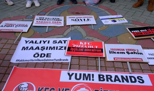 KFC ve Pizza Hut işçilerinden Eskişehir'de eylem: "Tek isteğimiz haklarımız"