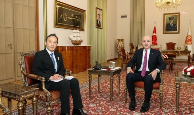 TBMM Başkanı Kurtulmuş Japonya'nın Ankara Büyükelçisi Katsumata ile görüştü