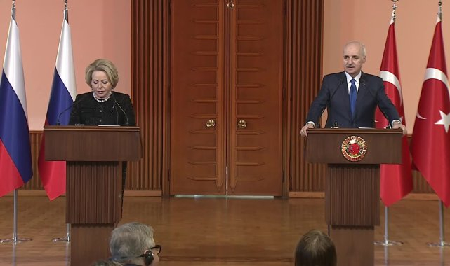 TBMM Başkanı Kurtulmuş, Rus mevkidaşı Matviyenko ile TBMM'de bir araya geldi