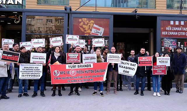 Maaşlarını ve tazminatlarını alamayan KFC işçileri Eskişehir'de yürüyüş yaptı