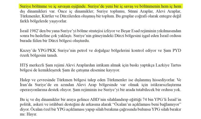 Ümit Özdağ: "Suriye'de yeni bir iç savaş ve bölünmenin hem iç hem dış dinamikleri var"