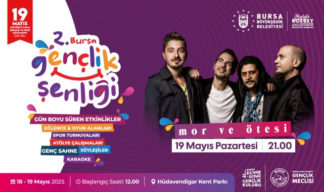 Bursa'da 19 Mayıs coşkusu, Mor ve Ötesi konseriyle zirve yapacak