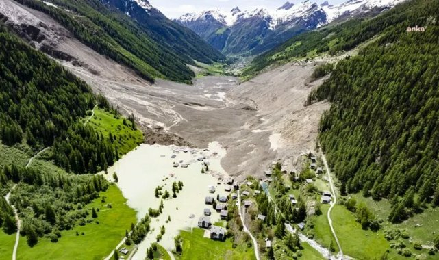 İsviçre'nin Lötschental vadisi'nde buzul çökmesi sonucu Lonza nehri tıkandı 2 bin kişi risk altında