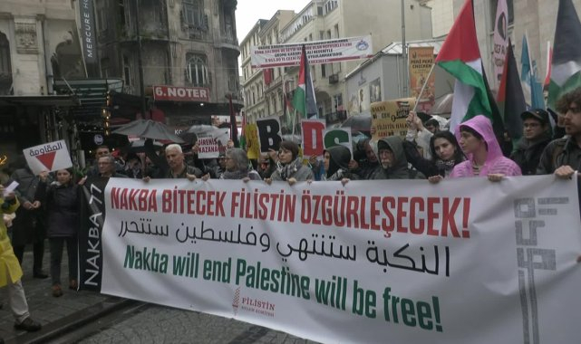 Nakba'nın 77'nci yıl dönümünde İstanbul'da Filistin halkıyla dayanışma yürüyüşü