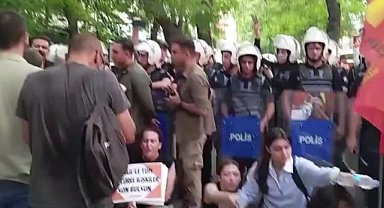 Ankara'da Filistin protestosuna polis müdahalesi