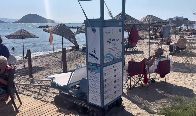 Bodrum Belediyesi'nden halk plajına özel gereksinimli bireyler için raylı sistem