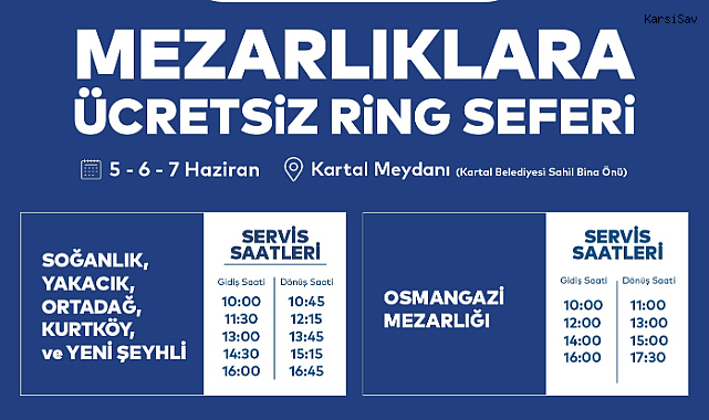 Kartal'da Kurban Bayram'ı Mezarlık Ziyaretlerinde Ücretsiz Ulaşım Hizmeti