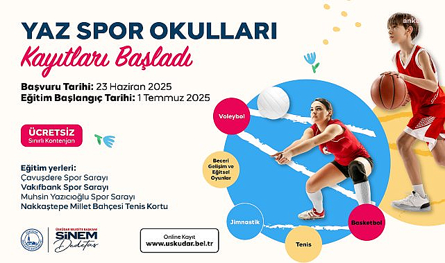 Üsküdar Belediyesi'nin yaz spor okulları başlıyor: 5 branşta ücretsiz eğitim