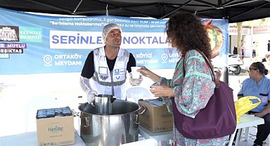 Beşiktaş'ta sıcak havalara karşı serinleme noktaları kuruldu