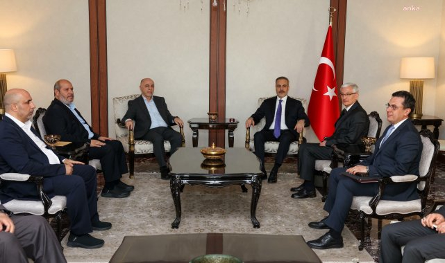 Dışişleri Bakanı Hakan Fidan, Hamas Şura Meclisi Başkanı Muhammed Derviş başkanlığındaki Hamas heyetiyle görüştü