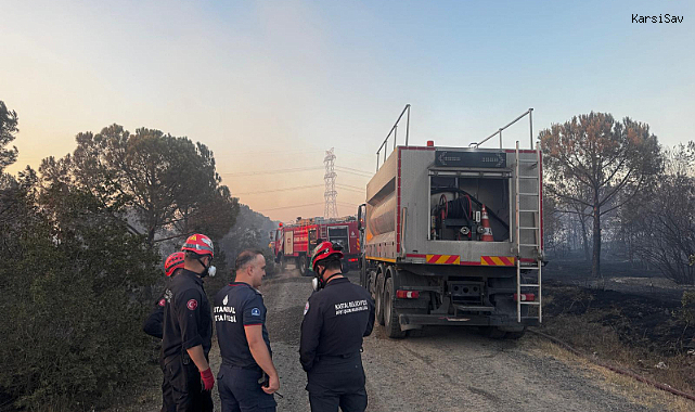 Kartal Belediyesi, Silivri'de çıkan ve kontrol altına alınan orman yangınını söndürme çalışmalarına destek verdi