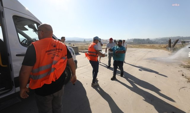Menderes Belediyesi'nden yangınlarda vatandaşlara ve görevli personele kumanya desteği