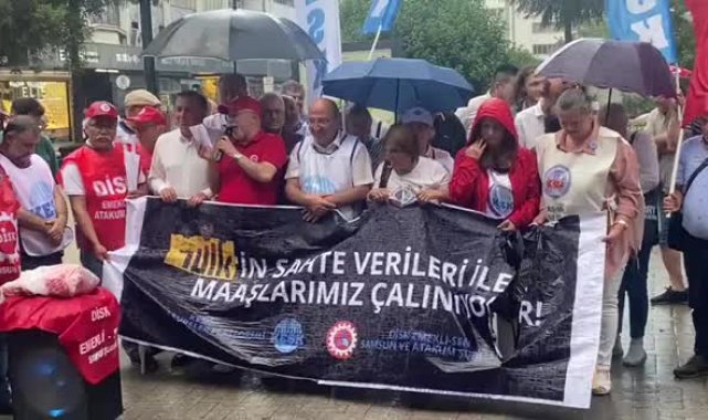 Samsun'da emeklilerden eylem