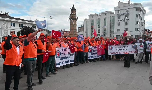 Yozgat'ta emekçiler AK Parti önünden eylem yaptı