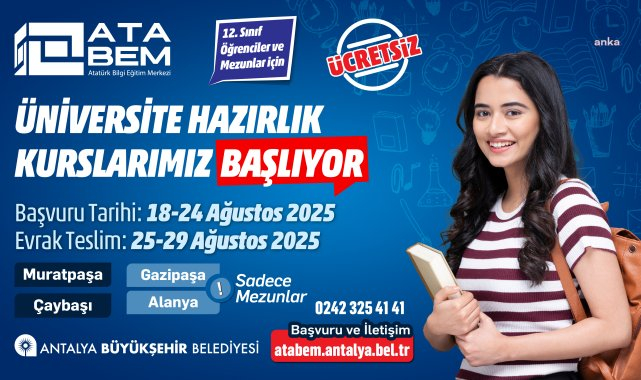 Antalya Büyükşehir Belediyesi'nin YKS hazırlık kursuna kayıtlar başladı