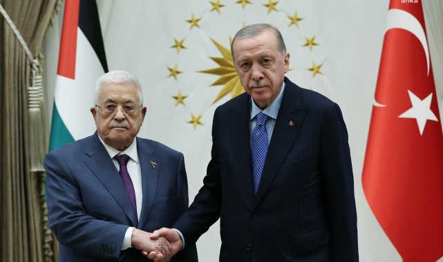 Cumhurbaşkanı Erdoğan, Filistin Devlet Başkanı Mahmud Abbas ile görüştü