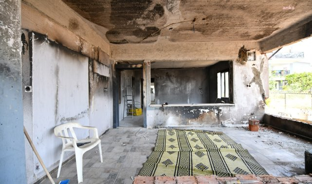 Fethiye Belediyesi'nden evi yanan yurttaşa destek