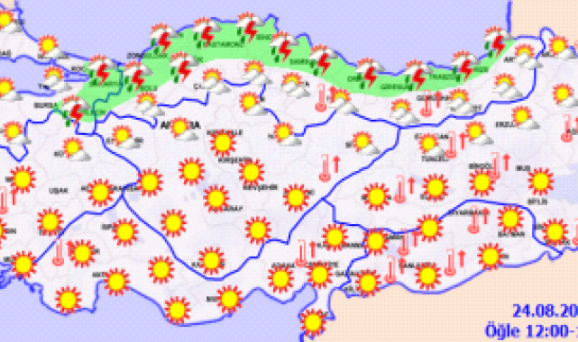 Meteoroloji uyardı: Karadeniz yağışlı, Güneydoğu'da sıcaklıklar 40 dereceyi aşıyor