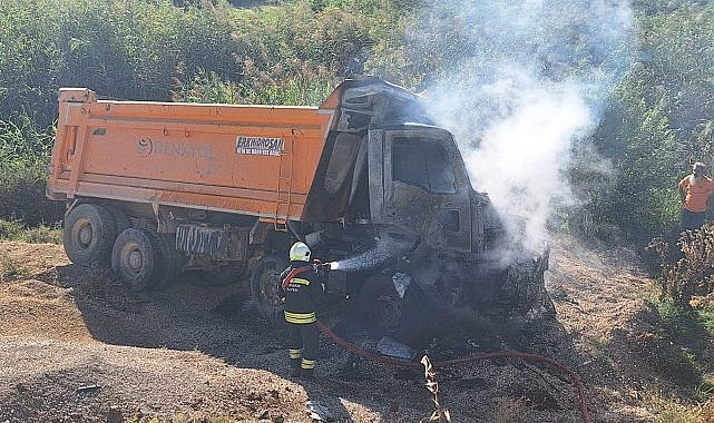 Diyarbakır'da şarampole yuvarlanan mıcır yüklü kamyonun sürücüsü öldü