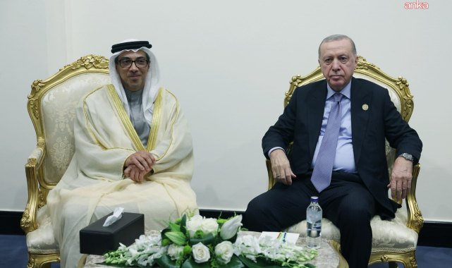 Cumhurbaşkanı Erdoğan, Mısır'da BAE Başkan ve Başbakan Yardımcısı Al Nahyan'ı kabul etti
