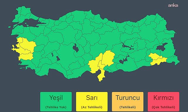 İçişleri Bakanlığı'ndan kuvvetli yağış uyarısı