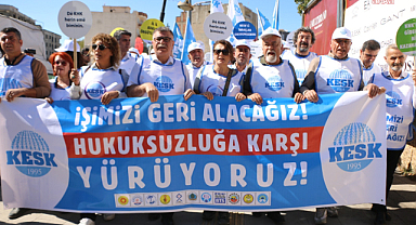 KESK'in KHK ile ihraç edilen kamu çalışanlarının iadesi talebiyle başlattığı yürüyüş Adıyaman'da... 