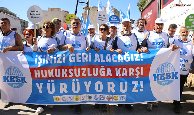 KESK'in KHK ile ihraç edilen kamu çalışanlarının iadesi talebiyle başlattığı yürüyüş Adıyaman'da...