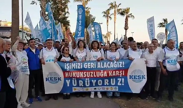 KESK'in ihraç edilen kamu emekçileri için başlattığı yürüyüş devam ediyor